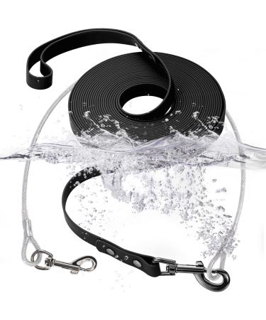 Waterproof Leash for Dogs with Chew Proof Tie-Out Leashes Waterproof Training Leash for Dogs (Black 5m) 5m Black