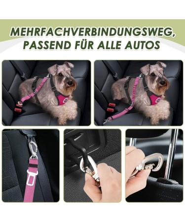 Slowton XXXS Dog Harness with Safety Belt - Breathable Dog Seat Belt for Car Light Pink with 2 Carabiner Hooks - Buy Online on GoSupps.com