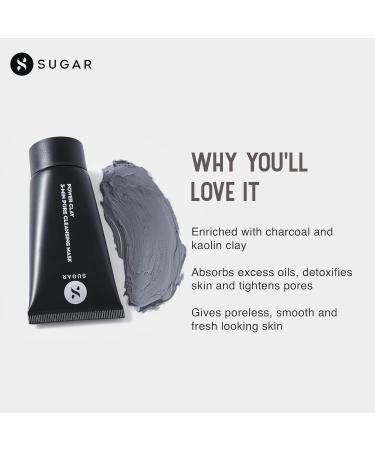 SUGAR Cosmetics Power Clay Pore Cleansing Mask with Charcoal - 50 ml | International Shipping Available - Buy Online on GoSupps.com