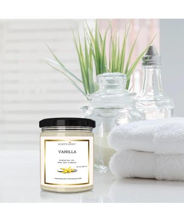 Vanilla Essential Oil Candle - All-Natural Soy Candle | Aromatherapy 9 Oz | Long-Lasting 40 Hour Burn | Ideal Gift for Men & Women - Buy Online on GoSupps.com