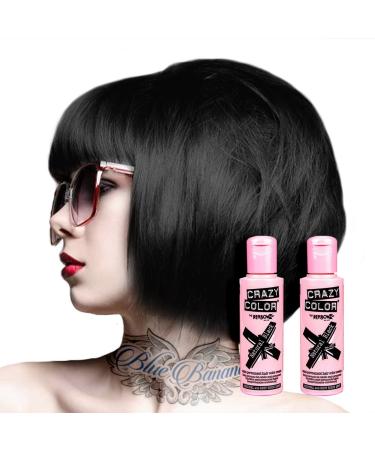Crazy Color Set of 2 Semi-Permanent Hair Coloring Natural Black 100 ml