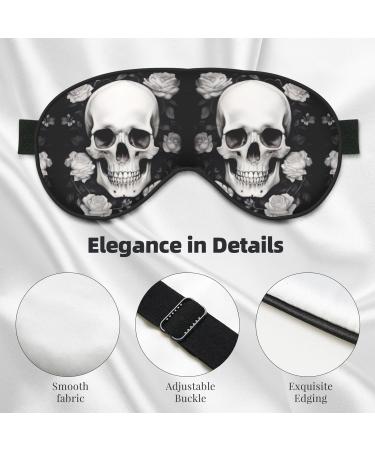White Flowers & Skull Print Eye Covers | Soft Blackout Sleep Masks for Travel | Cute & Comfortable Eye Masks for Men & Women - Buy Online on GoSupps.com