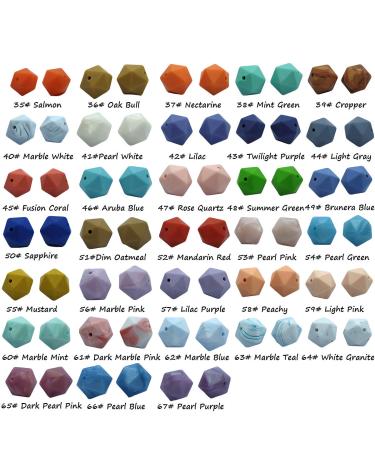 30pcs 17mm Silicone Polygon Pearl Beads - Geometric Icosahedron Shape for DIY Necklace and Bangle - Mix Color Beading Accessory - Buy Online on GoSupps.com