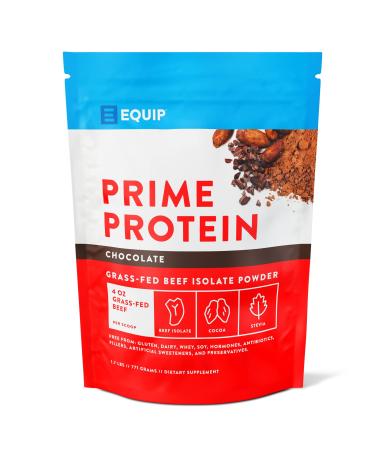 Equip Foods Prime Protein - Grass-Fed Isolate Beef Protein Powder - Paleo and Gluten Free Protein Powder - Chocolate, 1.7 Pounds - Helps Build and Repair Tissue