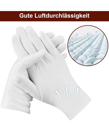 3 Pairs of 100% Cotton White Gloves - Soft Moisturizing Jersey Fabric Gloves Size L (27 cm) - Perfect Protective Handwear for All - Buy Online on GoSupps.com