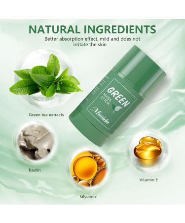 Howoon Green Tea Mask 2 Pack - Deep Cleanse and Purifying Clay Mask Stick for Blackhead Removal and Oil Control - Suitable for All Skin Types - Men and Women - Buy Online on GoSupps.com