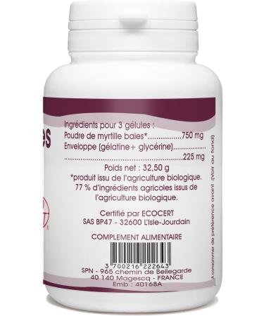 Blueberry Berries Organic - 250 mg - 100 capsules - Buy Online on GoSupps.com
