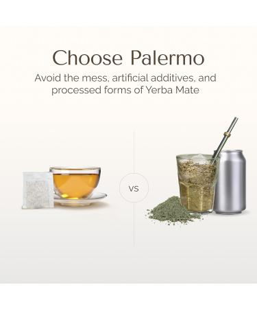 Palermo Organic Yerba Mate Tea Bags - Honey Citrus with Ginger & Turmeric | 20 Count | Energizing Antioxidant-Rich Vegan Gluten-Free - Buy Online on GoSupps.com