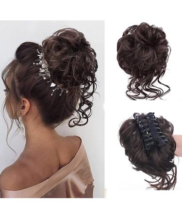 Faringoto Hair Bun Curly Elastic Hair Band for Women Messy Bun Hair Piece 6A