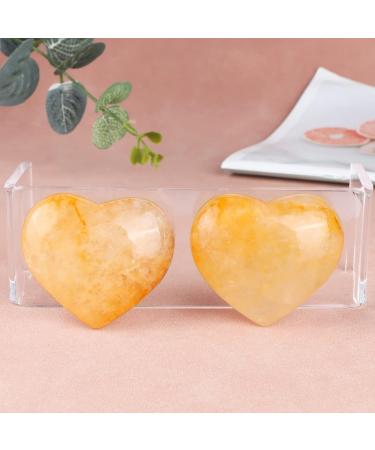 Artistone Citrine Crystal Heart Shape Worry Stone Hand Carved Pocket Gem Heart Stone Chakra Reiki Balancing for Yoga Collection Mental Healing Meditation Decor - Buy Online on GoSupps.com