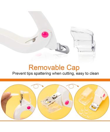 ANCIRS Acrylic Nail Clipper - Adjustable Stainless Steel Cutter for False Nail Art - White - Buy Online on GoSupps.com
