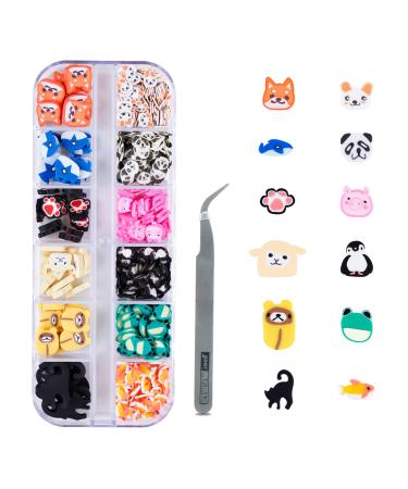 Nail Art Handcrafted 3D Charm Soft Polymer Clay Slices Cartoon Animal  for Epoxy Resin Fashion DIY Manicure Sequins Decoration Assorted Flake Design Slime Making Kit