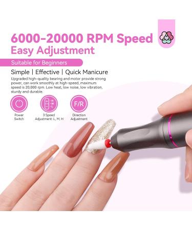 Saviland Electric Nail Drill Kit 20,000RPM - Cordless Portable Nail File for Acrylic, Dip Powder, Gel Polish - Manicure Pedicure Tool Set - Women's Gift - Buy Online on GoSupps.com