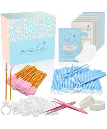 Lash Extension Supplies Spa Gifts for Adults - Lash Tech Supplies for Eyelash Extension Supplies - Under Eye Pads Tweezers Wands Swabs Glue Rings Eyelash Extension Tape White Elephant 504 Piece Set