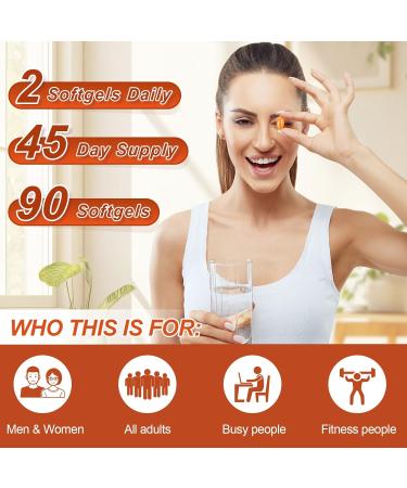 Organic Sea Moss Softgels with Black Seed Oil, Ashwagandha, Burdock, Turmeric, Elderberry, Omega 3 for Immune System, Skin, Joint, Energy, Gut Support 90-Count, 45 Days Supply 90 Count (Pack of 1) - Buy Online on GoSupps.com