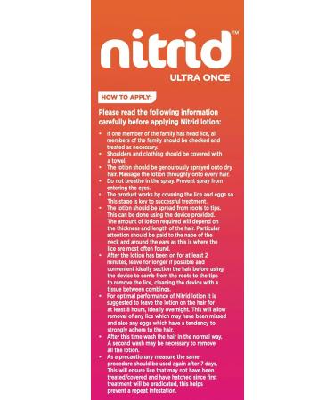 Nitrid Ultra Head Lice Treatment Spray & Comb - 100% Effective on Lice & Eggs | 2mins Treatment | Includes 120ml Spray & Nit Comb | 2023 New Formulation - Buy Online on GoSupps.com
