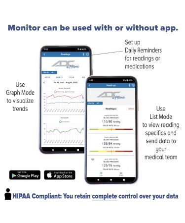 Buy ADC Advantage Connect 6024N Bluetooth Blood Pressure Monitor - BHS AA Rated Wide-Range Navy Cuff Free App | International Shipping Available - Buy Online on GoSupps.com