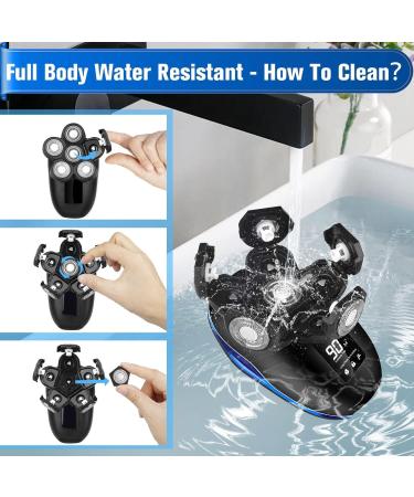 Sakioo Electric Head Shaver for Bald Men - 6 in 1 Waterproof Cordless Razor with LED Display - Ultimate Bald Head Care Kit - Buy Online on GoSupps.com