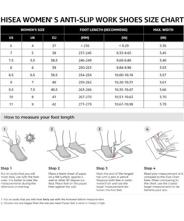 HISEA Women's Non-Slip Work Shoes - Slip Resistant Nurse Shoes - Lightweight Comfort Sneakers - Size 8, Black - Buy Online on GoSupps.com