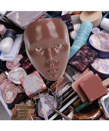 5D Makeup Practice Face with Stand Ideal for Eyebrows Eyelashes Eyeshadow Full Face Makeup Easy to Clean (Black) - Buy Online on GoSupps.com