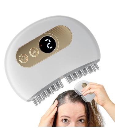 Hair growth scalp massage device - facial tools for skin care Gua Sha with 4 modes |EMS lifting head skin massage device for deep relaxation and reduction in stress for adults and Bavokon Meridian brush white