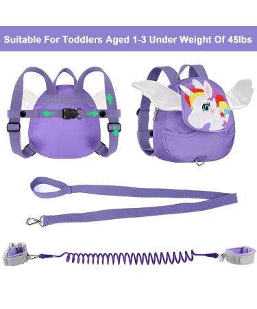 Accmor Toddler Harness Backpack Leash with Cute Unicorn Design - Anti-Lost Wrist Link & Protection Belt for Baby Girls | Purple Mini Schoolbag for Kids - Buy Online on GoSupps.com