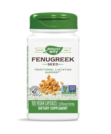 Nature's Way Fenugreek Seed, Traditional Lactation Support*, Non-GMO Project Verified, 100 Capsules 100 Count (Pack of 1)