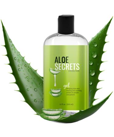 Aloe Vera Gel from freshly cut 100% Pure Aloe Vera Gel - Big 12oz - HighestQuality California grown Vegan - For Face Skin Hair & Sunburn Relief