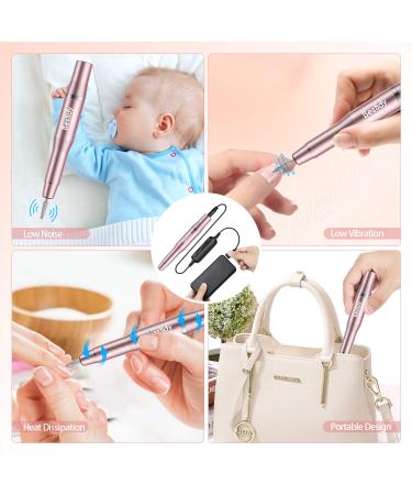 Bestidy Electric Nail Drill Kit - USB Manicure Pen Sander Polisher with 6 Changeable Drills and Sand Bands for Nail Care - Acrylic Nail Tools (A-Pink) - Buy Online on GoSupps.com