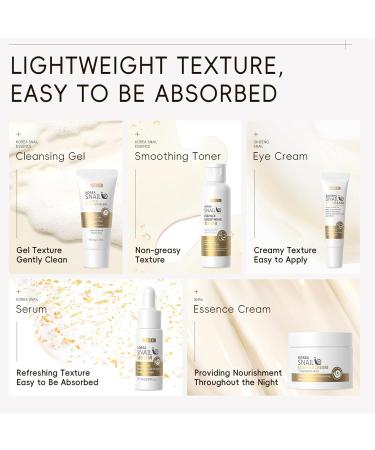 Skin Care Gifts for Women Teen Girls Snail Skin Care Travel Essential Kit with Cleanser Toner Serum Eye Cream Facial Moisturizer for - Buy Online on GoSupps.com