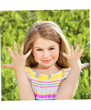 Beaupretty 3 Sets Summer Children Nail Tip Kids Kits Rainbow Nail Tips Kids False Nail Kit Nail Design Sticker Short False Fingernails Kids Nail Cover Little Girl Nail Flakes Cartoon Plastic - Buy Online on GoSupps.com