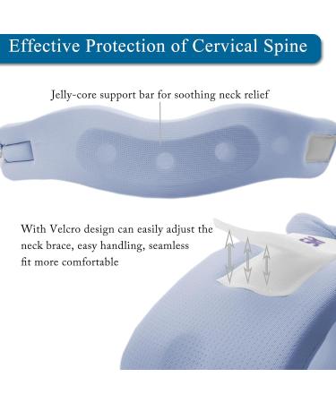 H2SON Neck Brace-Upgraded Portable Ice Silk Fabric Soft Foam Wrapped Adjustable Cervical Pillow for Neck Pain Relief & Prevent and Improve Neck Tilt Cervicorrect Neck Brace at Home or Work (19.3inch)(Sky Blue) - Buy Online on GoSupps.com
