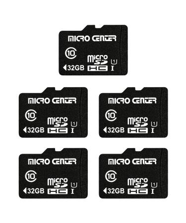 Micro Center 32GB Class 10 Micro SDHC Flash Memory Card with Adapter for Mobile Device Storage Phone, Tablet, Drone & Full HD Video Recording - 80MB/s UHS-I, C10, U1 (5 Pack) 32GB - 5 pack