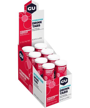 GU Energy Hydration Electrolyte Drink Tablets - Enhanced Endurance Sports Drink for Running Cycling & Triathlon | 48 Servings - Strawberry Hibiscus - Buy Online on GoSupps.com