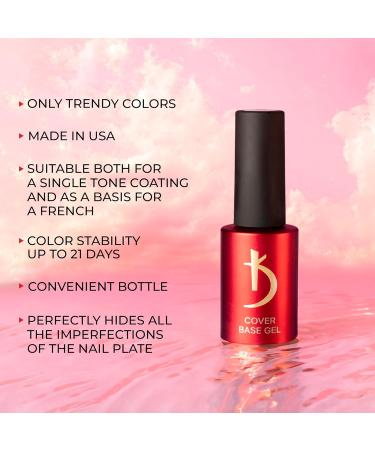 K Professional Base Coat - Transparent Graphit Cover Gel with White Pink Flakes - 7ml UV Nail Lacquer for Gel Nails - Long-lasting Gellack - Perfect for Stunning Nail Art - Buy Online on GoSupps.com