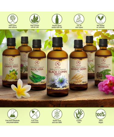 Buy Black Cumin Oil 100ml - Pure Cold-Pressed Egyptian Black Seed Oil for Face Nails & Body Care - Buy Online on GoSupps.com