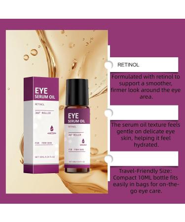 Huile de s rum pour les yeux au r tinol avec rouleau 360 - Formule douce soutient une peau d'apparence ferme hydratante aide minimiser l'apparence terne autour des yeux soutient (2PCS) - Buy Online on GoSupps.com