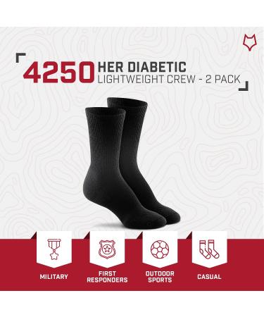 Fox River Her Diabetic Crew Socks - Black (1 Pair) - Buy Online on GoSupps.com