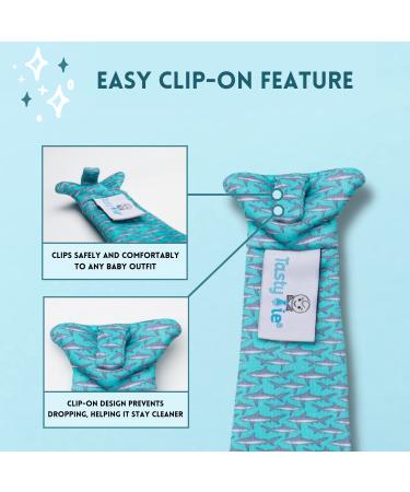 Tasty Tie Teething Tie: 3-in-1 Clip-on Baby Tie - Crinkle Toy & Silicone Teether | Gator Style | Unique Baby Boy Gift - Buy Online on GoSupps.com
