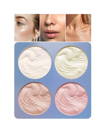 Boobeen Highlighter Makeup Highlighter Palette Powder Shimmer Highlighter Makeup Facial Illuminator Bronzer Palette Waterproof Long Lasting 02