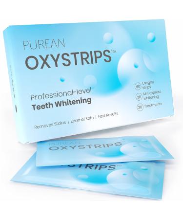 Purean Teeth Whitening Oxystrips - 40 Pure Atomic Oxygen Releasing White Strips - 20 Treatments