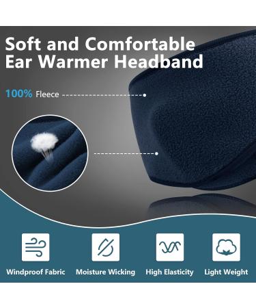 Yepnfro Winter Sports Headband for Men & Women | Fleece Ear Warmer for Cycling Running Hiking & Jogging - Black & Blue - Buy Online on GoSupps.com