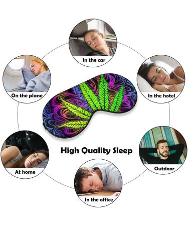 Psychedelic Weed Leaf Sleep Mask - Adjustable Eye Cover for Sleeping, Blocks Light - Men & Women - Buy Online on GoSupps.com