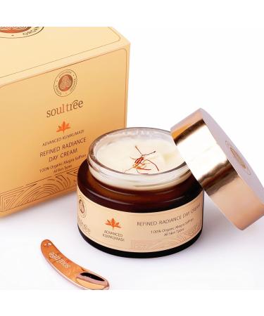 Soultree Kumkumadi Radiance Day Cream | Mogra Saffron | All Skin Types | 50g - Premium Ayurvedic Skincare - Buy Online on GoSupps.com