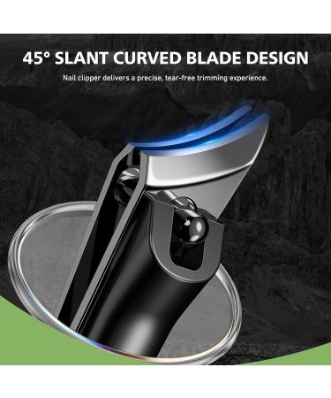 Slanted Curved Blade Ingrown Toenail Clippers - Angled Trimmer for Thick Toenails | Best Toenail Cutter for Seniors & Men - Black - Buy Online on GoSupps.com
