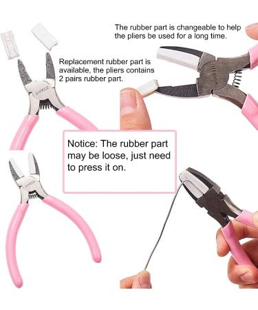 SUNNYCLUE 5.5 Inch Double Nylon Jaw Flat Nose Pliers for DIY Jewelry Making - Pink - Buy Online on GoSupps.com