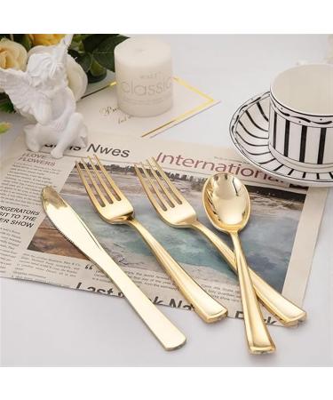 Electroplated Gold Disposable Knives Forks Spoons Birthday Weddings Party Utensils Party Disposable Utensils - Buy Online on GoSupps.com