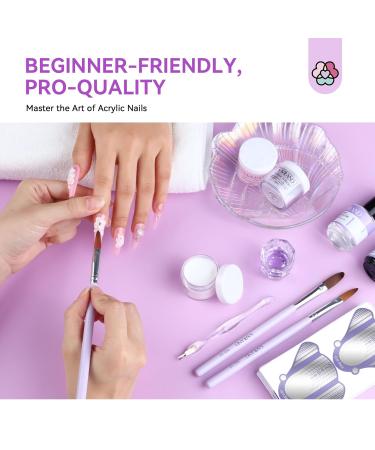 Saviland Acrylic Nail Kit for Beginners - Complete Set with Clear White Pink Acrylic Powder Brush Dehydrator & Primer | DIY Professional Acrylic Nails - Buy Online on GoSupps.com