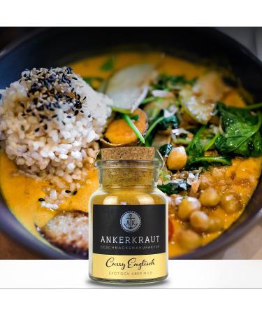 Anchor Herb Curry Powder - Mild Exotic Indian Spice | Vegan Sugar-Free Perfect for Rice Meat & Vegetables | 70g in Cork Glass - Buy Online on GoSupps.com