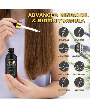 5% Minoxidil Hair Growth Oil for Men & Women - Biotin Serum for Hair Regrowth, Thicker Fuller Hair - 2.02 oz - Buy Online on GoSupps.com